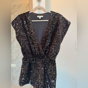 Honey Punch - Black Sequined Romper